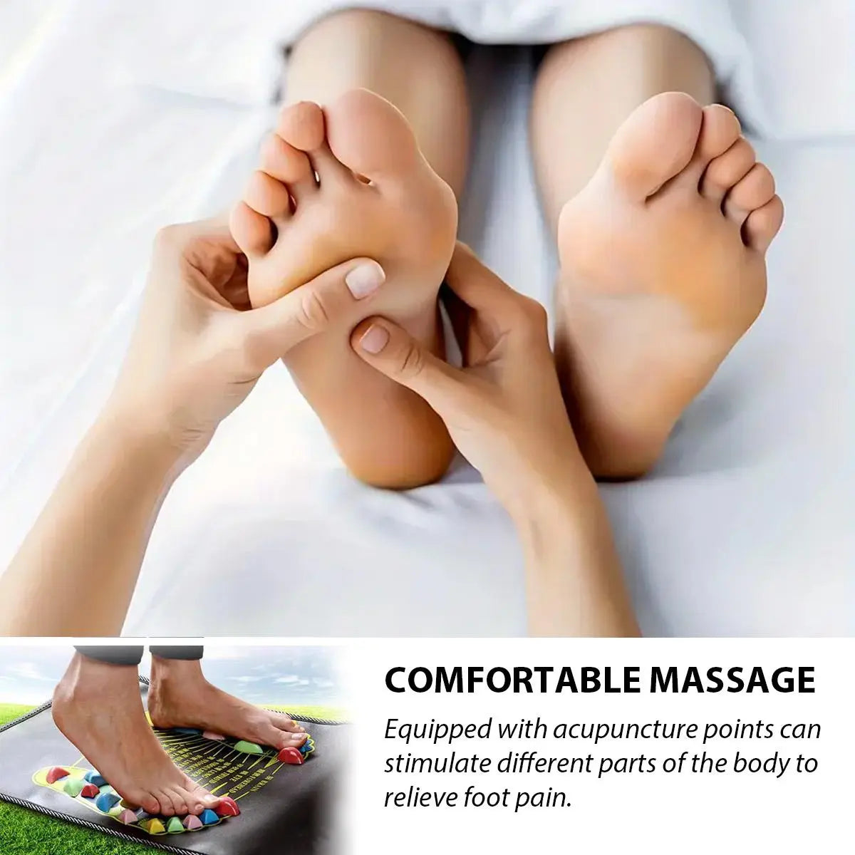 Foot Massage Mat, Long Foot Acupoint Massage Mat, Simulated Cobblestone Foot Massage Mat, Fitness Gift, Christmas Gift, Relaxation Aid