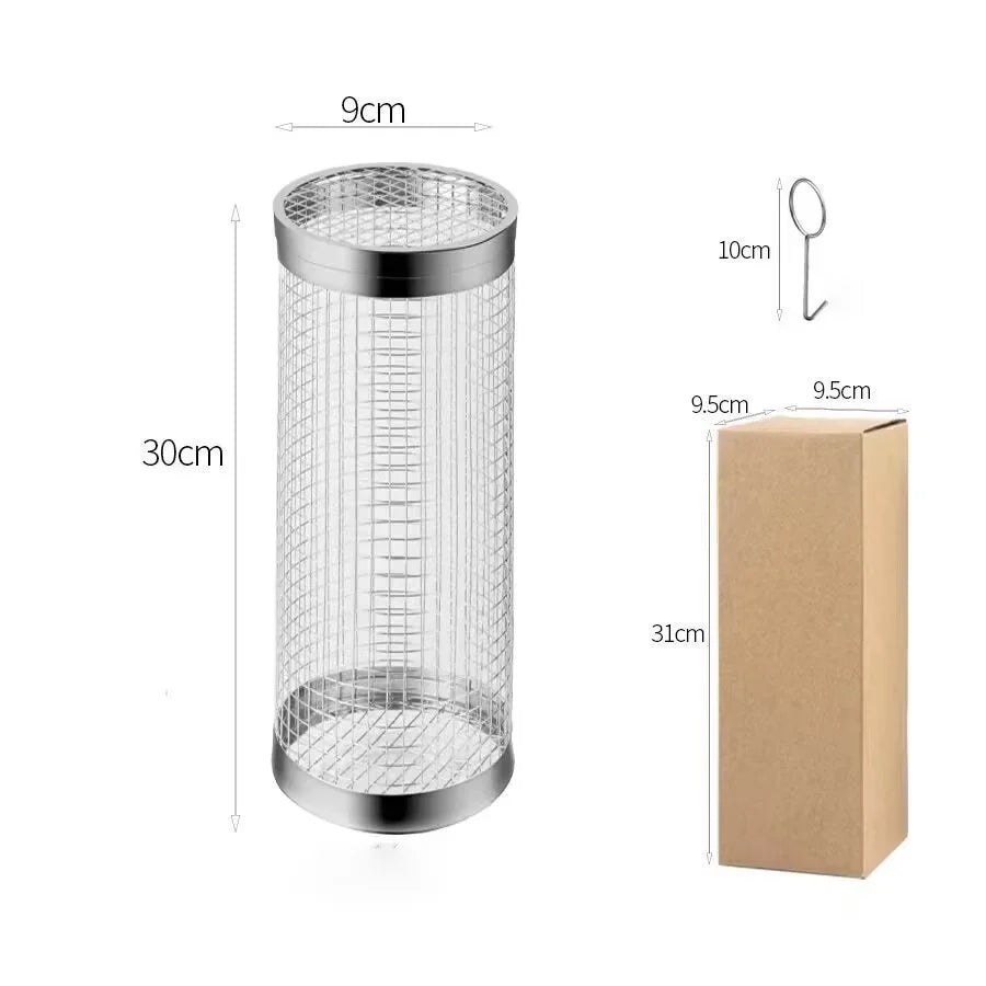 1Pc Stainless Steel BBQ Cage Grill Cage Perfect for Outdoorgrilling Camping Grill Accessories Tool Gifts for Camping BBQ