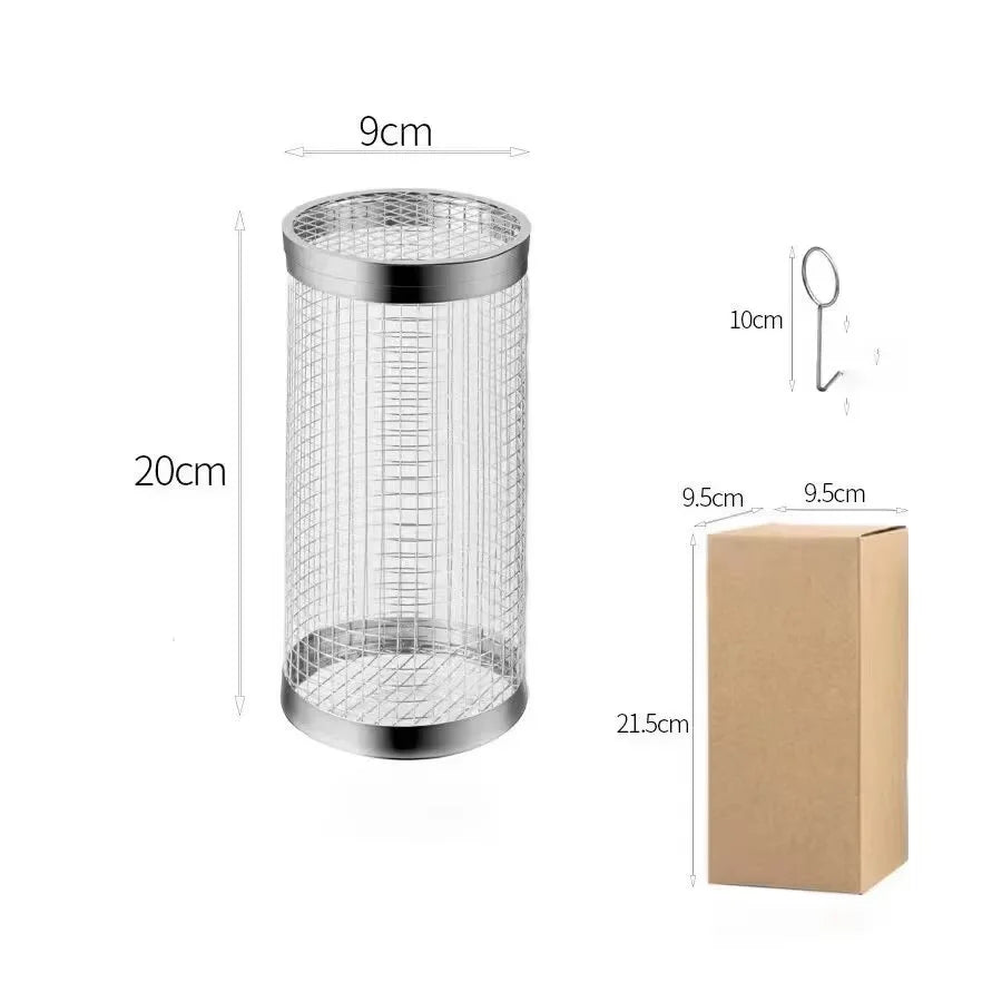 1Pc Stainless Steel BBQ Cage Grill Cage Perfect for Outdoorgrilling Camping Grill Accessories Tool Gifts for Camping BBQ