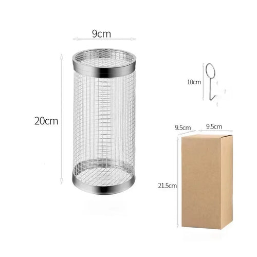 1Pc Stainless Steel BBQ Cage Grill Cage Perfect for Outdoorgrilling Camping Grill Accessories Tool Gifts for Camping BBQ