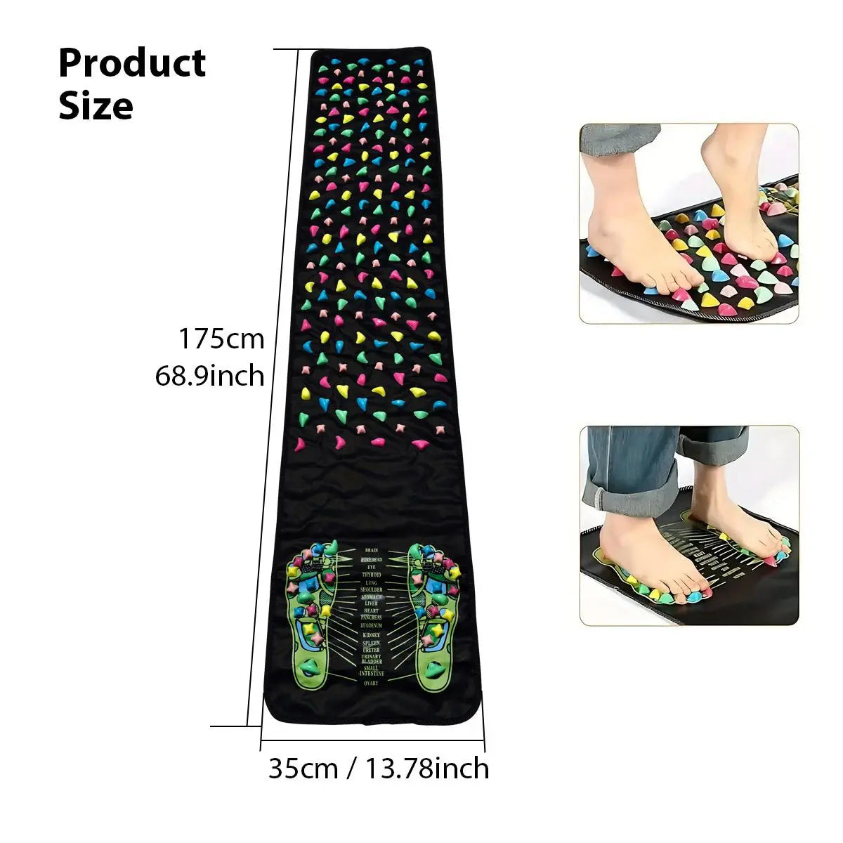 Foot Massage Mat, Long Foot Acupoint Massage Mat, Simulated Cobblestone Foot Massage Mat, Fitness Gift, Christmas Gift, Relaxation Aid